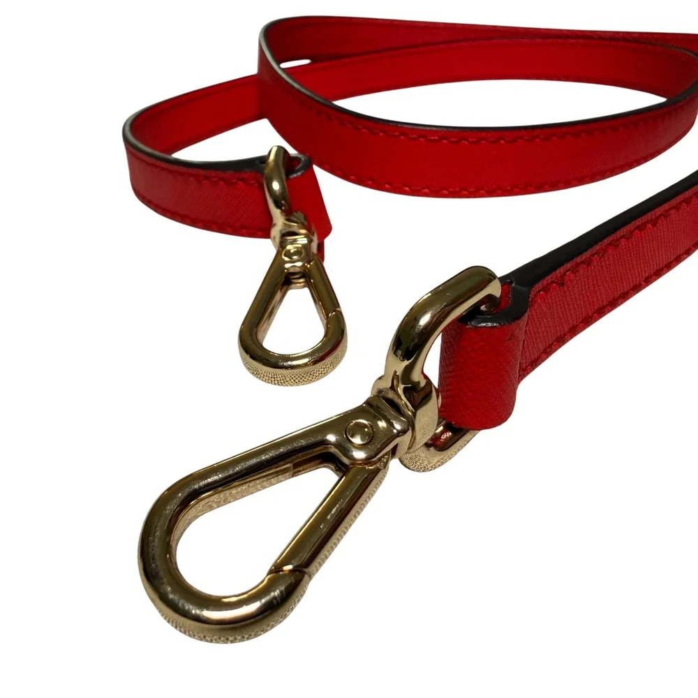 Michael Kors Red Saffiano Leather Adjustable Crossbody Bag Strap Gold Hardware